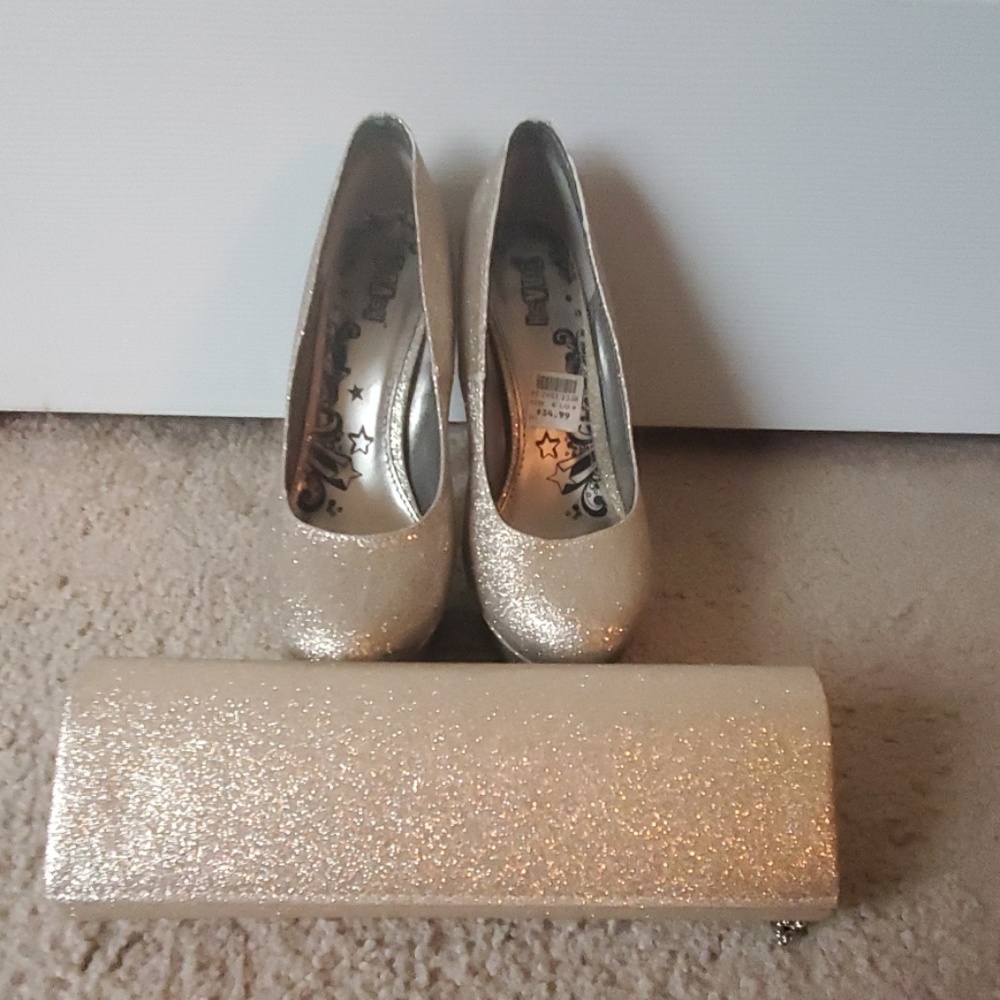 Heels with matching clutch